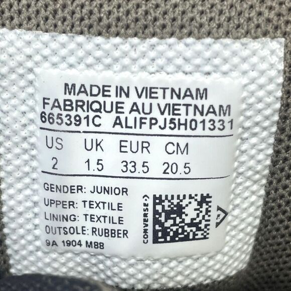 Converse Hi T-Rex Dinoverse High Top Shoes Sneakers Green Kids Size 2 - Picture 7 of 8